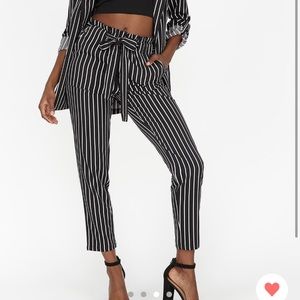 Charlotte Russe Striped Paperbag Pants